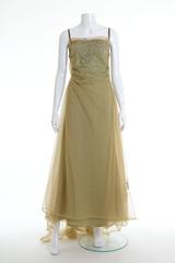 Haute Couture Pastel Green Long Evening Dress