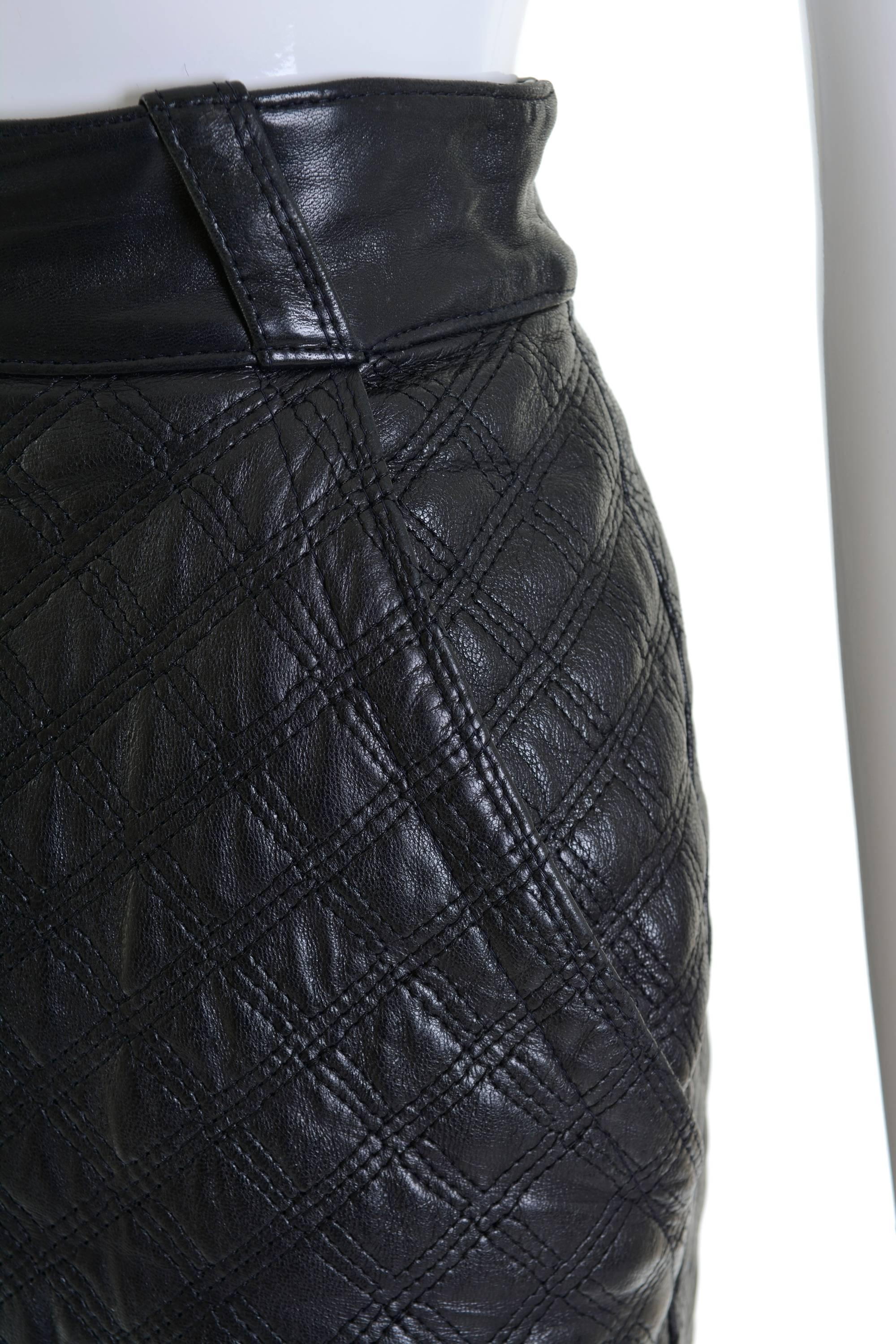 Women's 1980s GIANNI VERSACE Black Leather Suit Dress For Sale