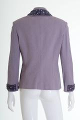 DOLCE & GABBANA Black Lilac Silk Embroidered Jacket