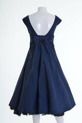 1950s TIZZONI Italian Couture Blue Taffeta Cocktail Dress