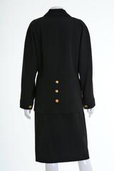 1990s CHANEL Black Gabardine Suit Dress