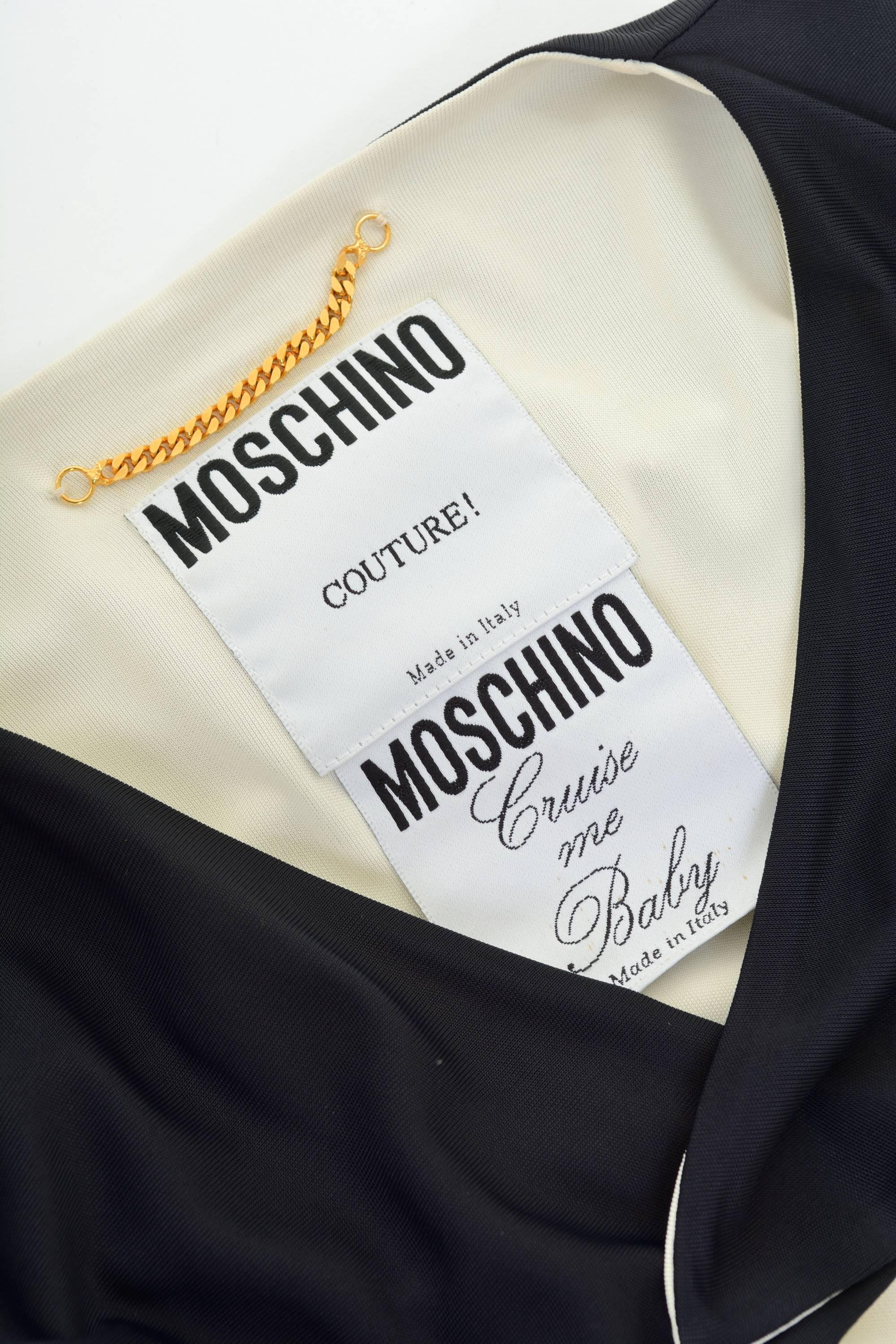 1990s MOSCHINO Couture 'Cruise me Baby' Black Suit Dress For Sale 2