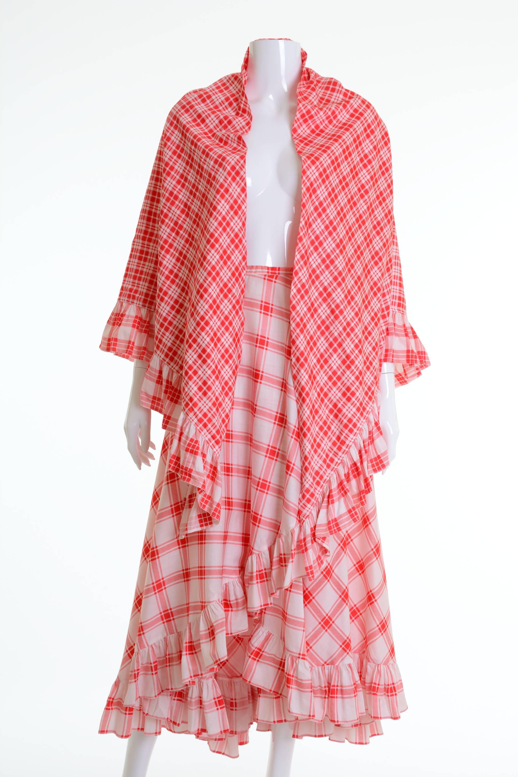 Women's 1970s SAINT LAURENT Rive Gauche Gypsy Skirt & Scarf Set  For Sale