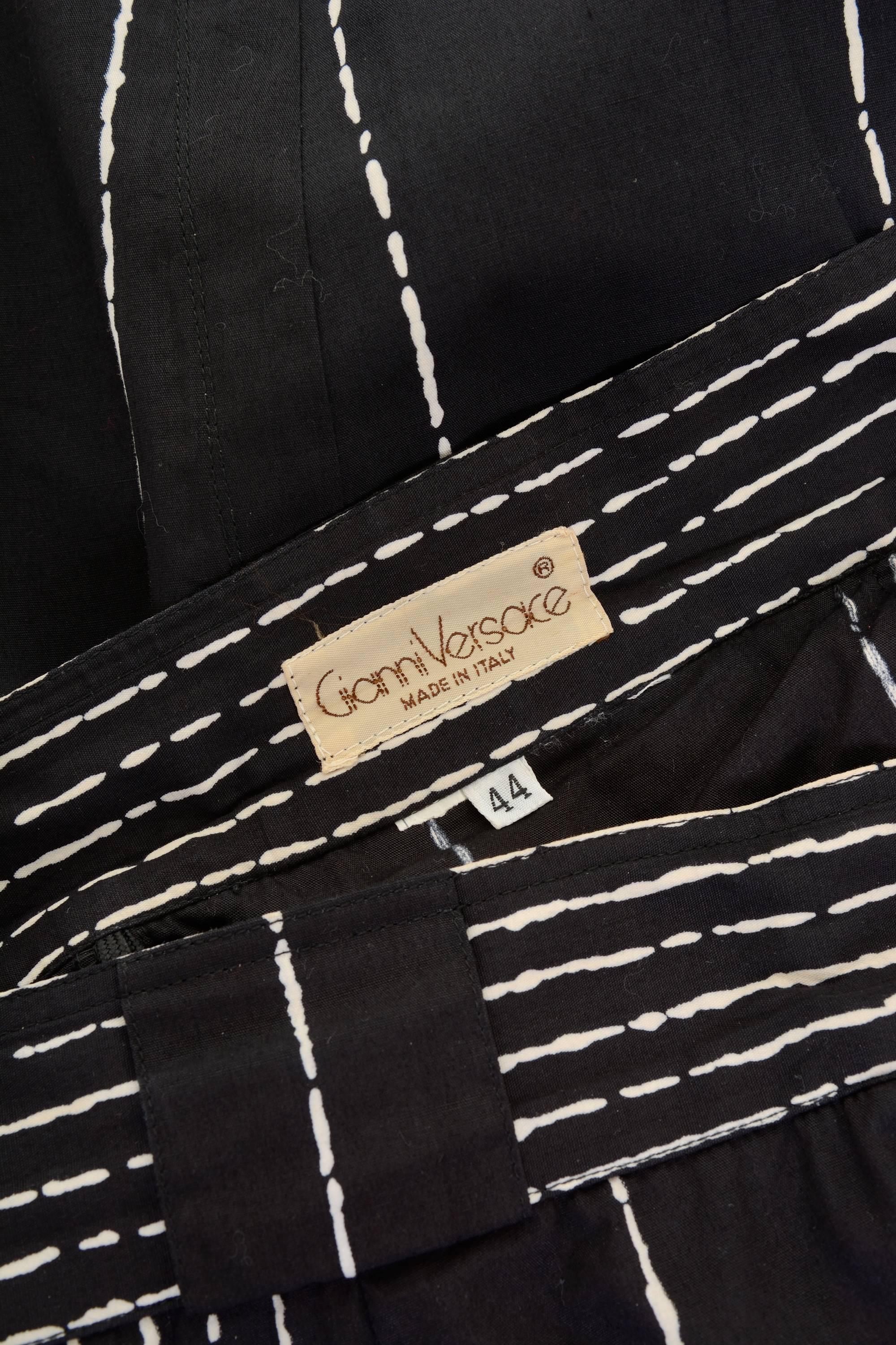 1980s GIANNI VERSACE Black Striped Cotton Pants 3