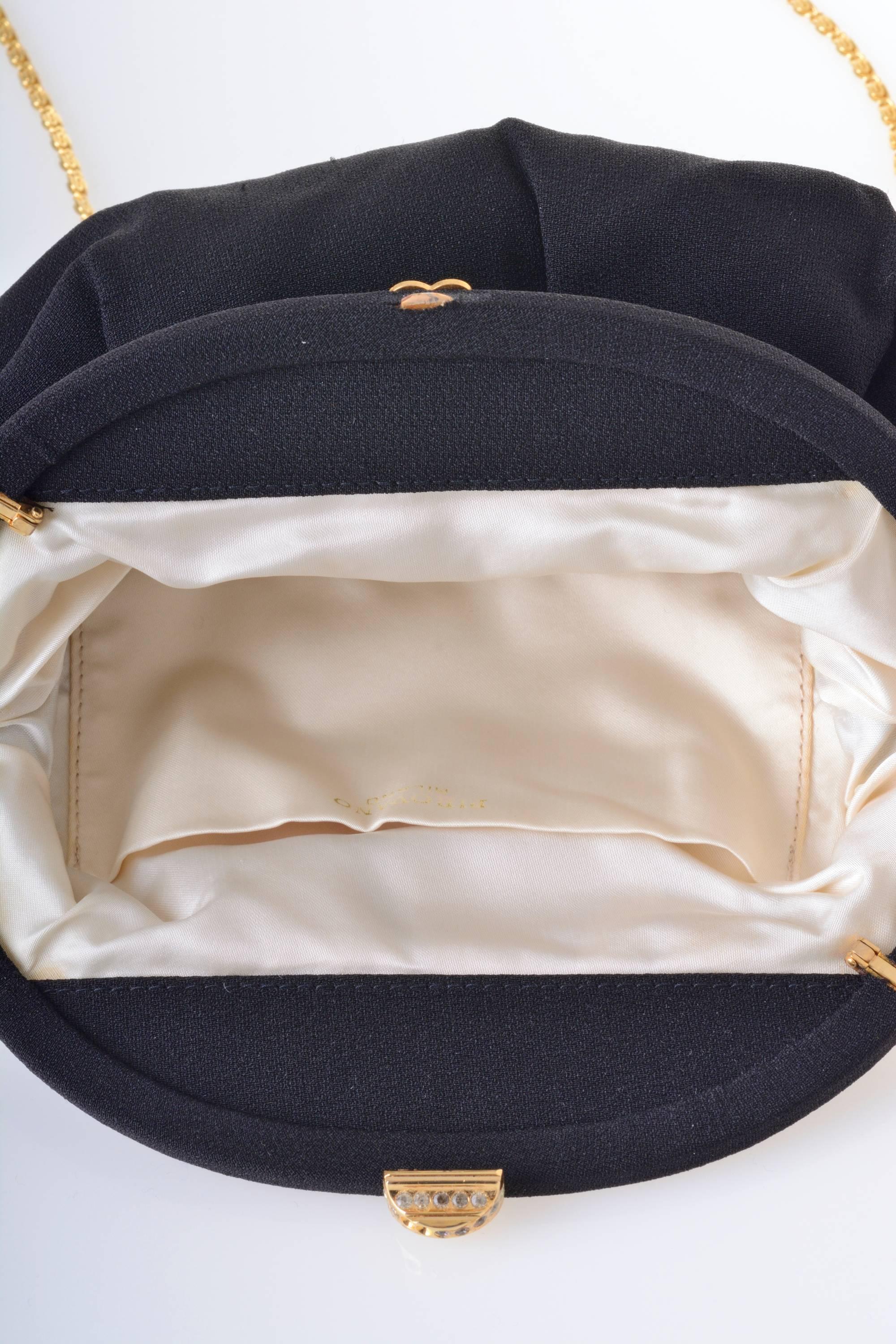 1950s PIROVANO Italian Couture Black Silk Purse Handbag 1