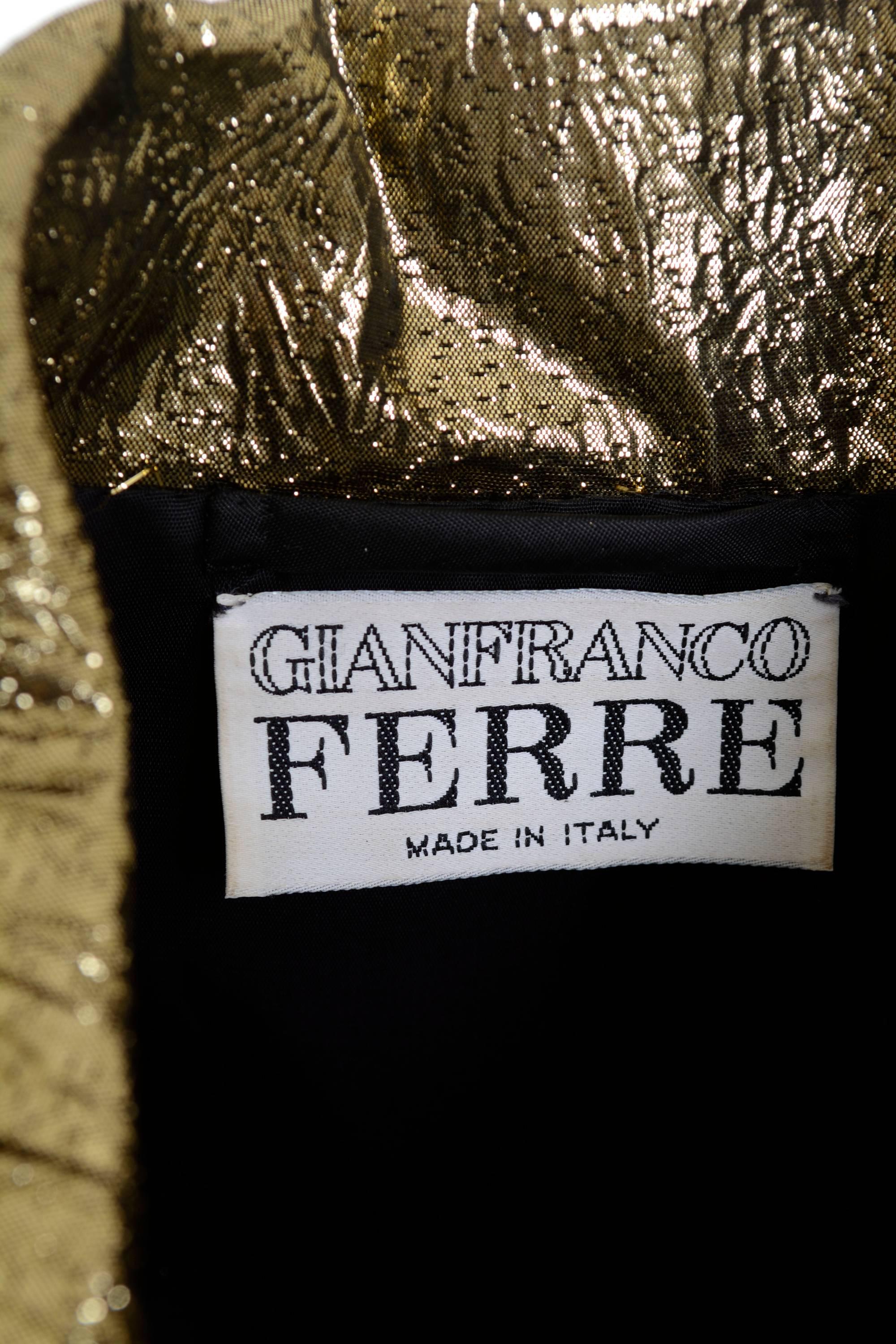 Women's 1990s GIANFRANCO FERRÈ Golden Lame Overcoat