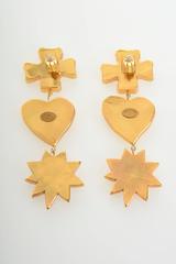 1980s CHRISTIAN LACROIX Heart Star Cross Earrings