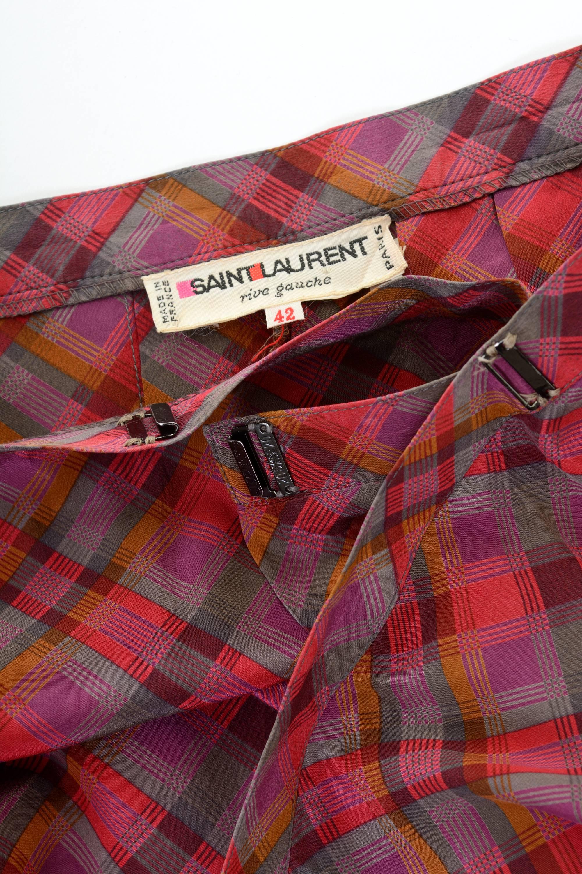 Women's 1980s YVES SAINT LAURENT Rive Gauche Pleateds Silk Skirt