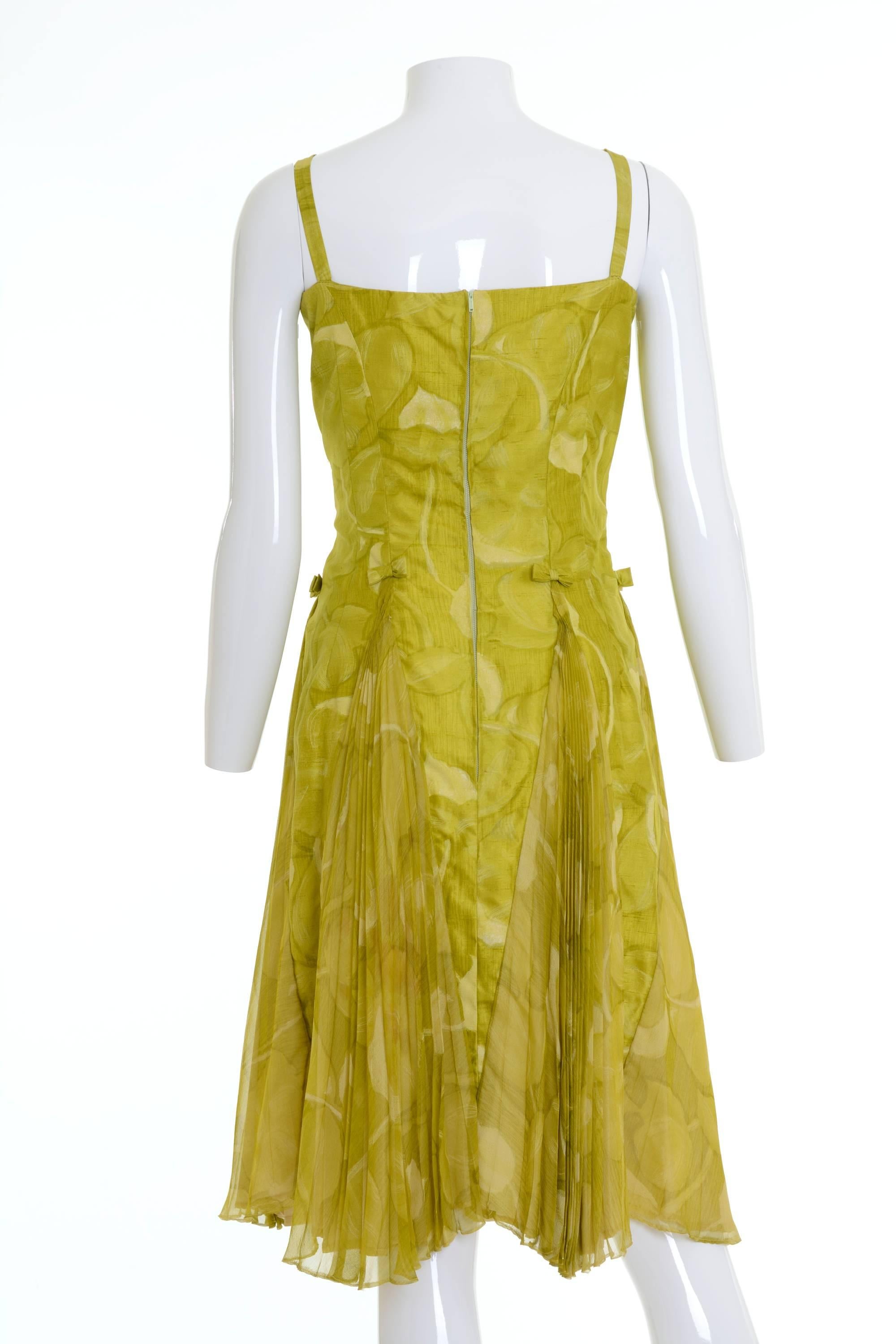 Brown 1950s Italian Couture Floral Print Cocktail Suit Pleateds Bolero Suit Dress For Sale