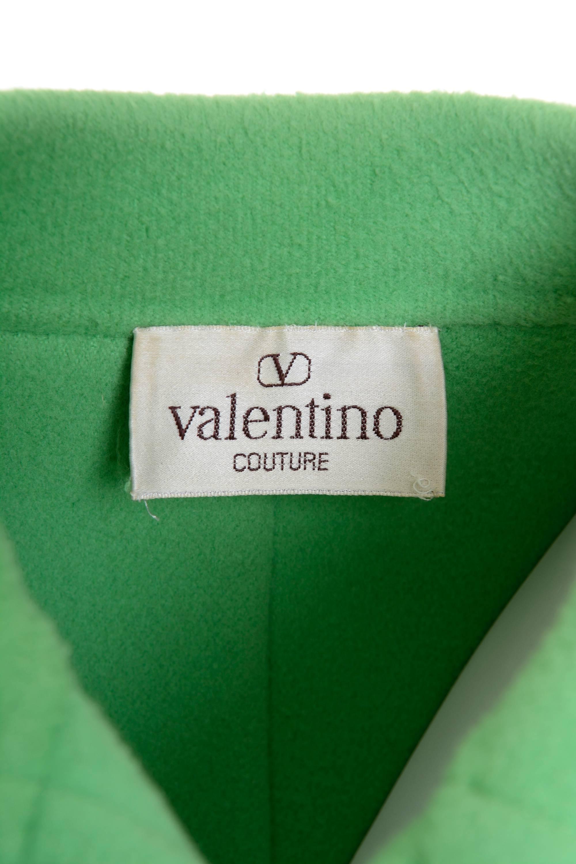 Women's 1980s VALENTINO COUTURE Apple Green Oversize Coat