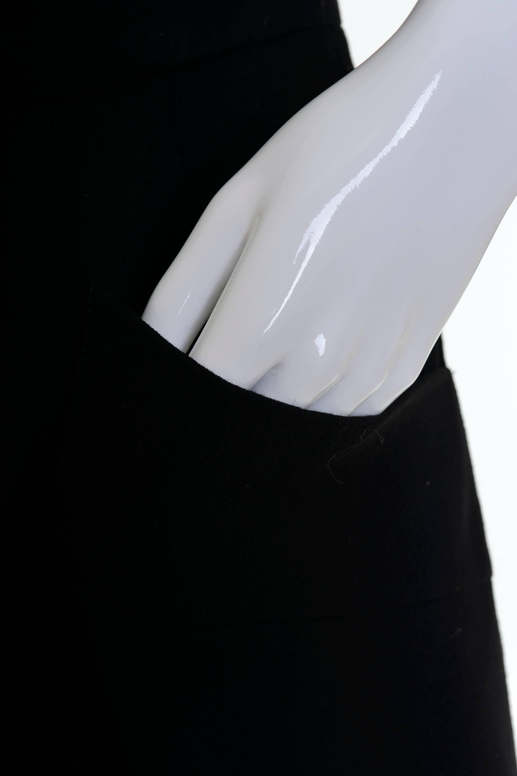 Women's 1990s Gianfranco Ferrè Black Wool Decorative Buttons Dress For Sale