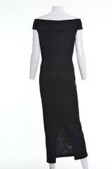 1990s VERSUS by GIANNI VERSACE Black Long Off Shoulder Dress