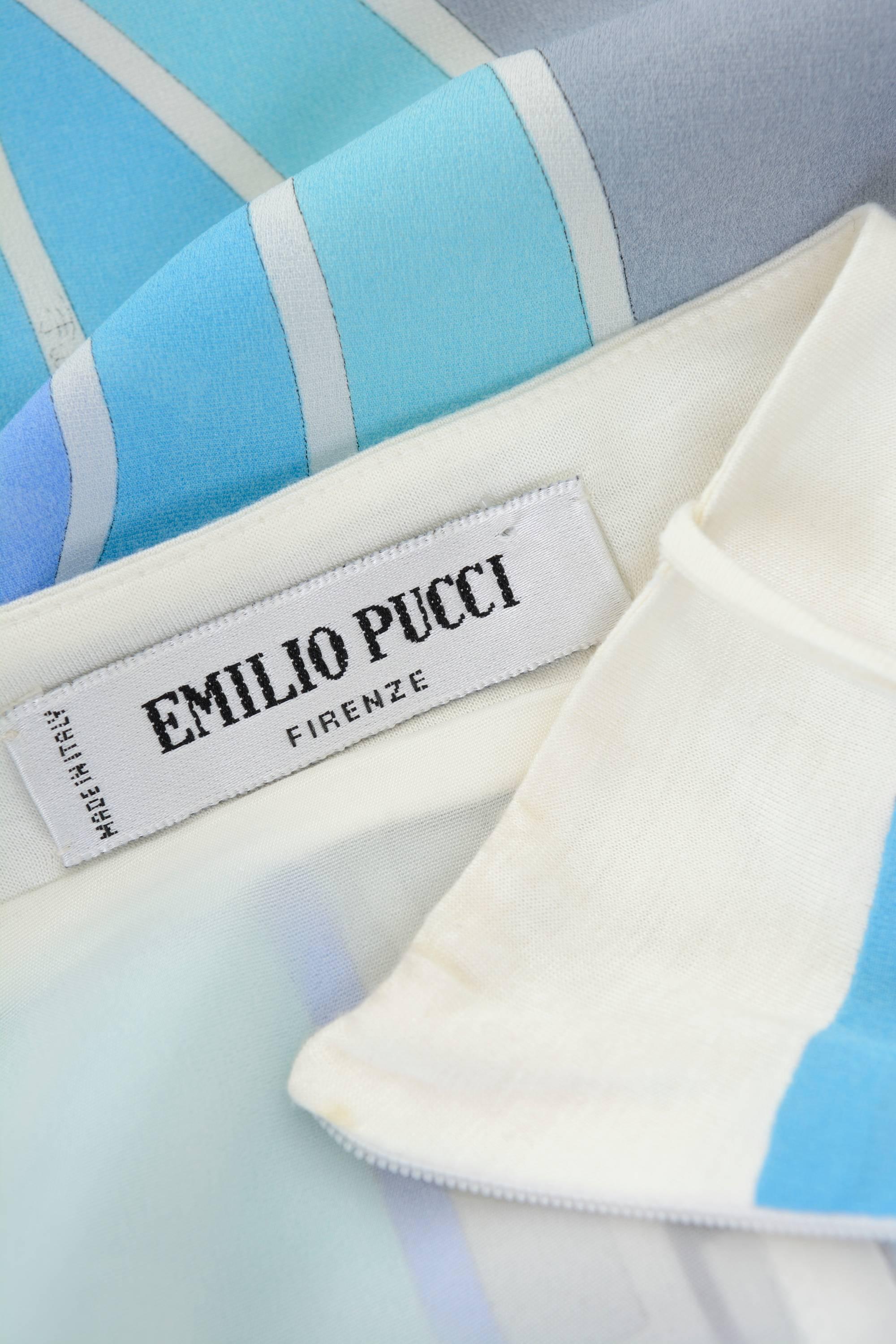 EMILIO PUCCI Geometric Print Silk Sun Dress In Good Condition In Milan, Italy