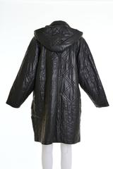 Gianni Versace, veste longue en cuir à capuche, années 1980