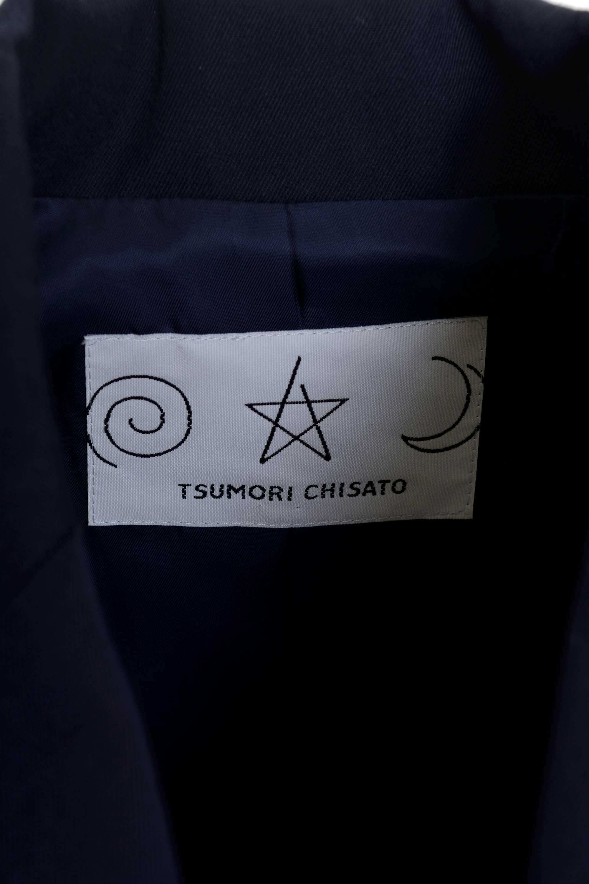 TumorI Chisato Navy Blue Gabardine Jacket For Sale 1