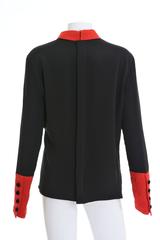 1980s VALENTINO Boutique Black and Red Silk Blouse Shirt