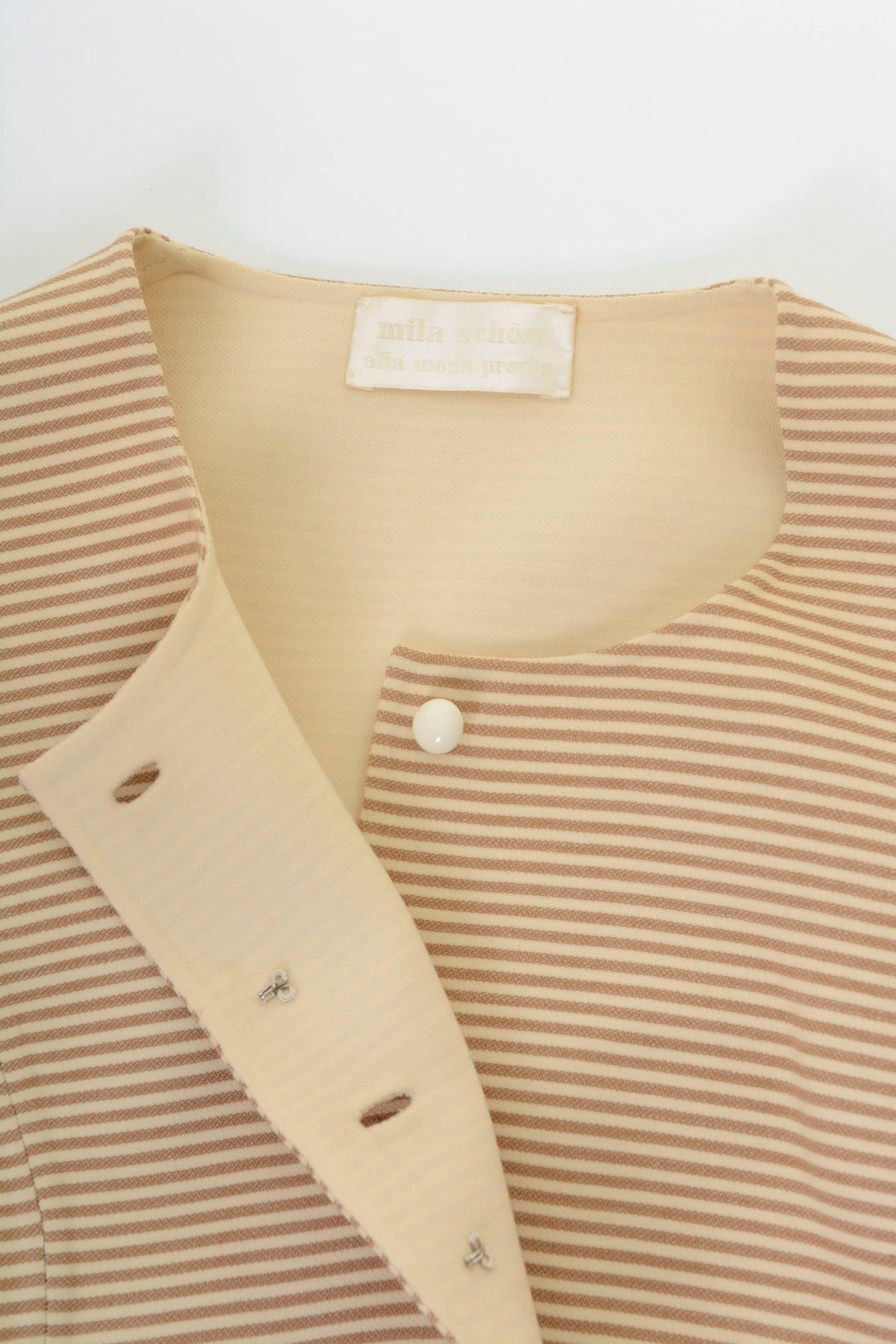 Women's 1960s MILA SCHÖN Striped Skirt Suit  For Sale