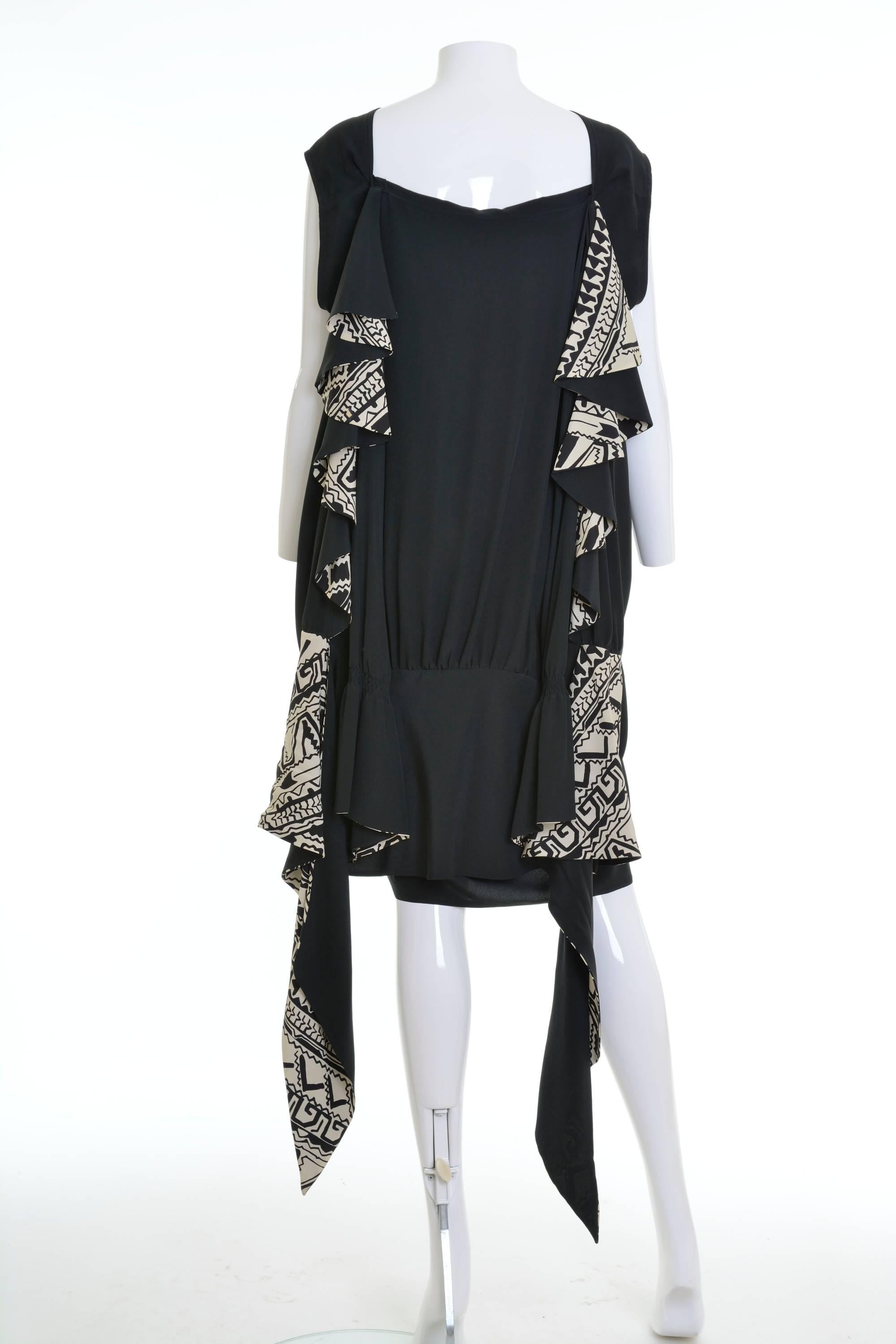 Women's 1980s CADETTE Black Silk Cocktail Dress For Sale