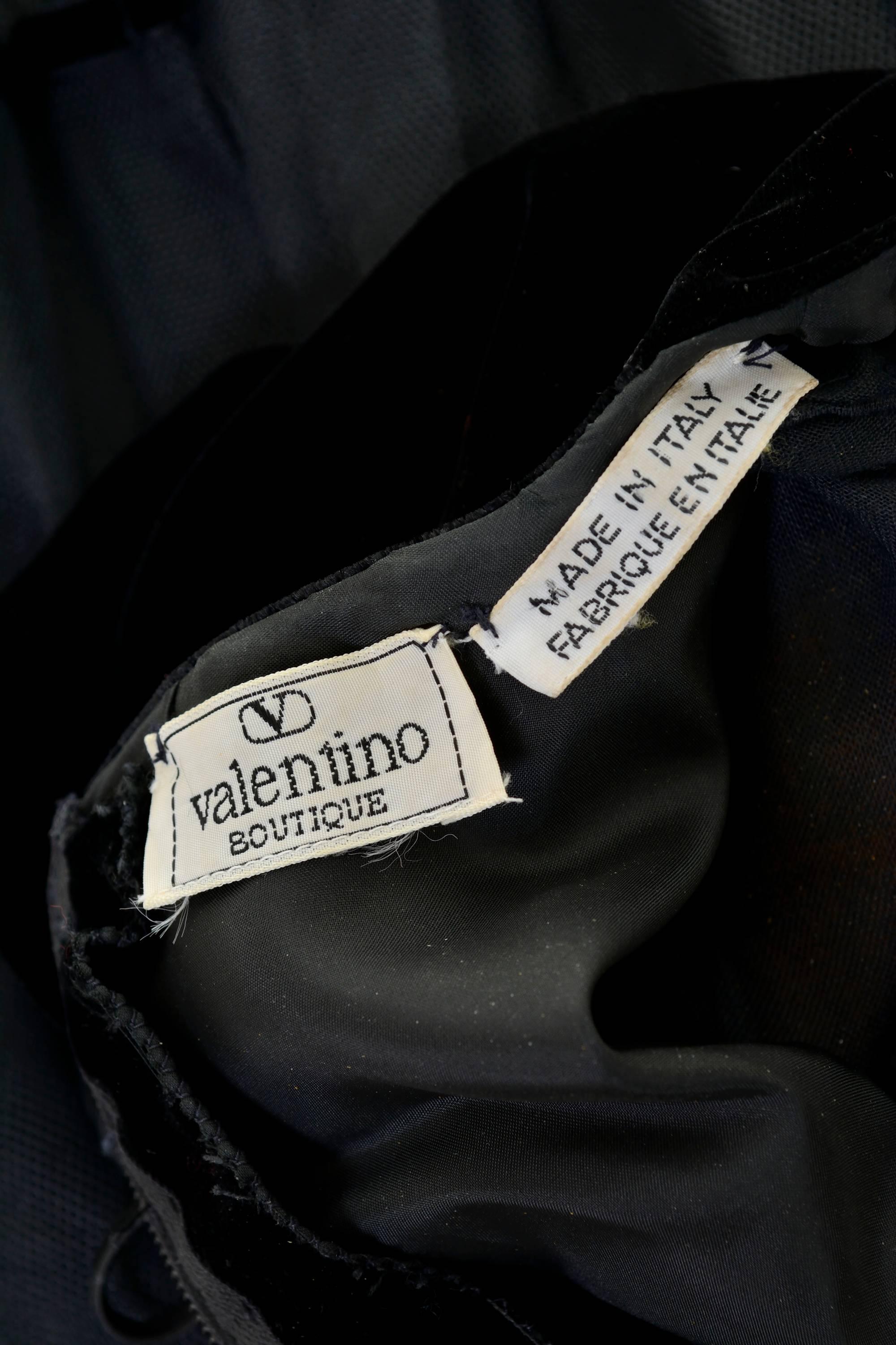 1980s VALENTINO Haute Couture Black Flounce Long Dress For Sale 1