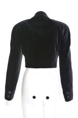 1990s ESCADA Black and Pink Velvet Bolero Jacket