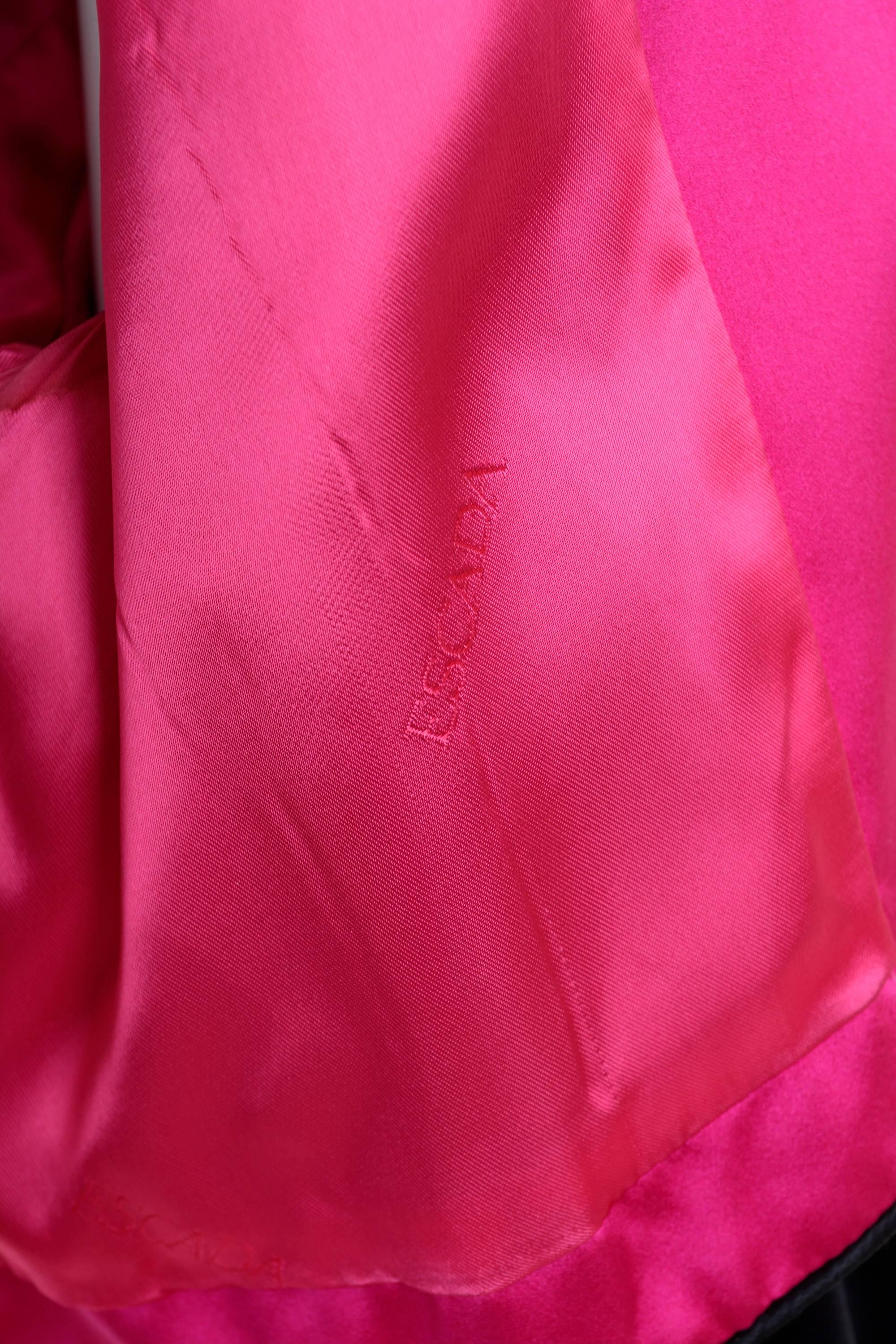 Women's 1990s ESCADA Black and Pink Velvet Bolero Jacket For Sale