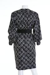 1980s YVES SAINT LAURENT Rive Gauche Black and White Cotton Dress