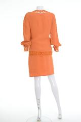 1970s LANCETTI Orange Skirt Suit with Top