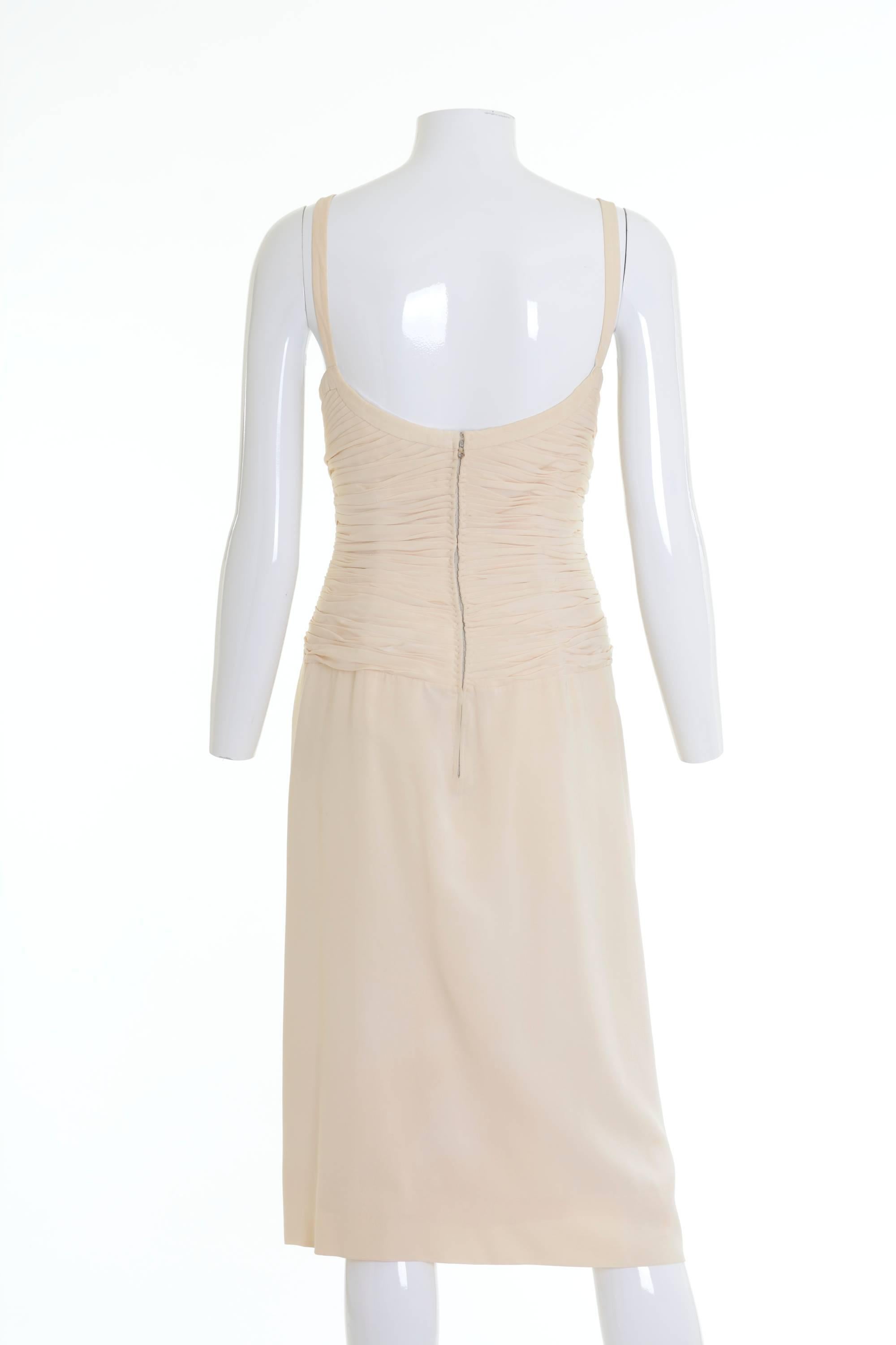 1950s FERCIONI Italian Couture Silk Bombshell Cocktail Bride Dress In Good Condition For Sale In Milan, Italy