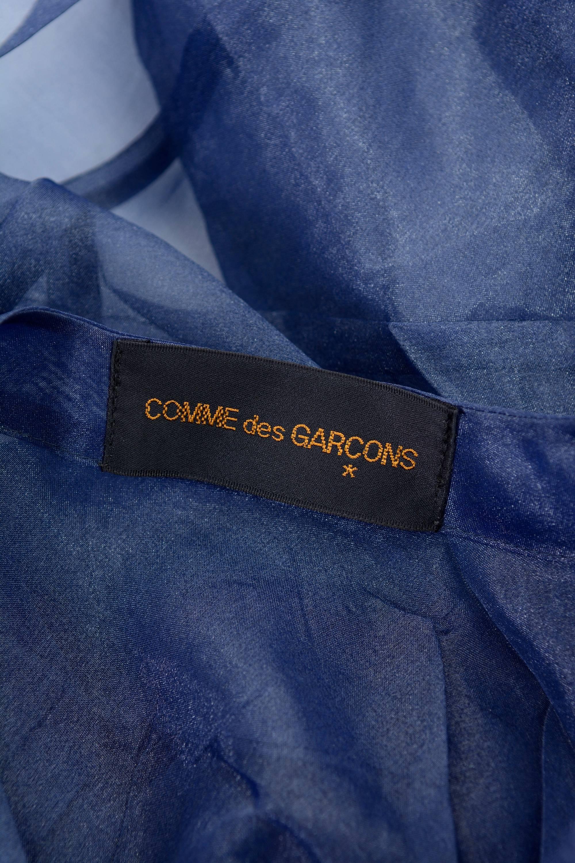 COMME des GARCONS Blue Sheer Origami Cape For Sale 1