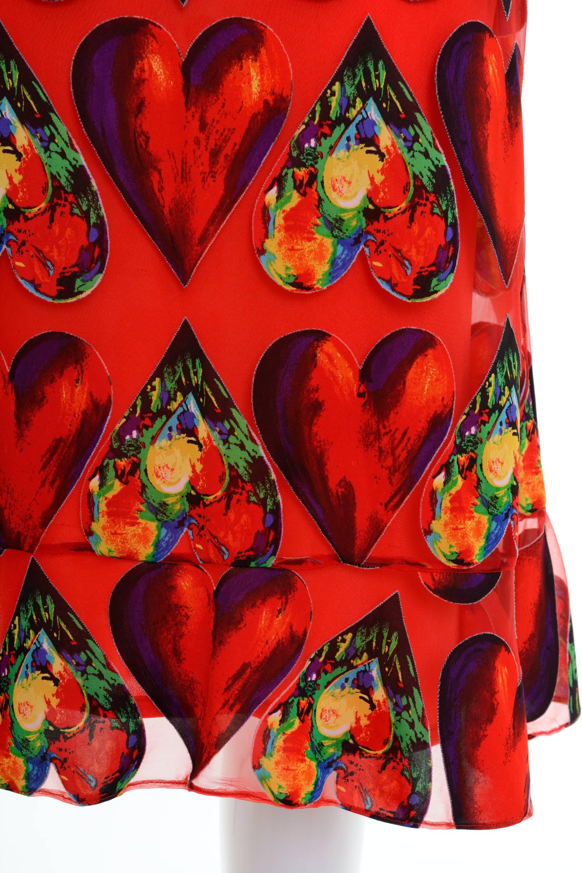 1990s Gianni Versace Couture Heart's Dress In Excellent Condition In Milan, Italy