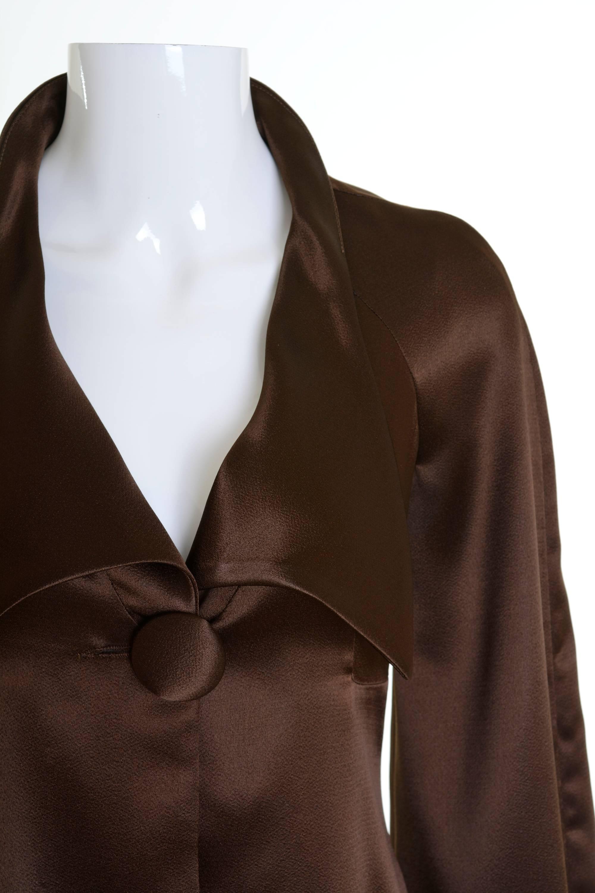 Black 1970s BIBA Satin Jacket