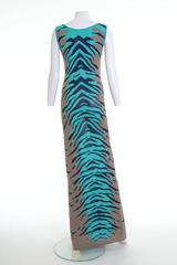 1980s KRIZIA Knitted Zebra Print Long Dress