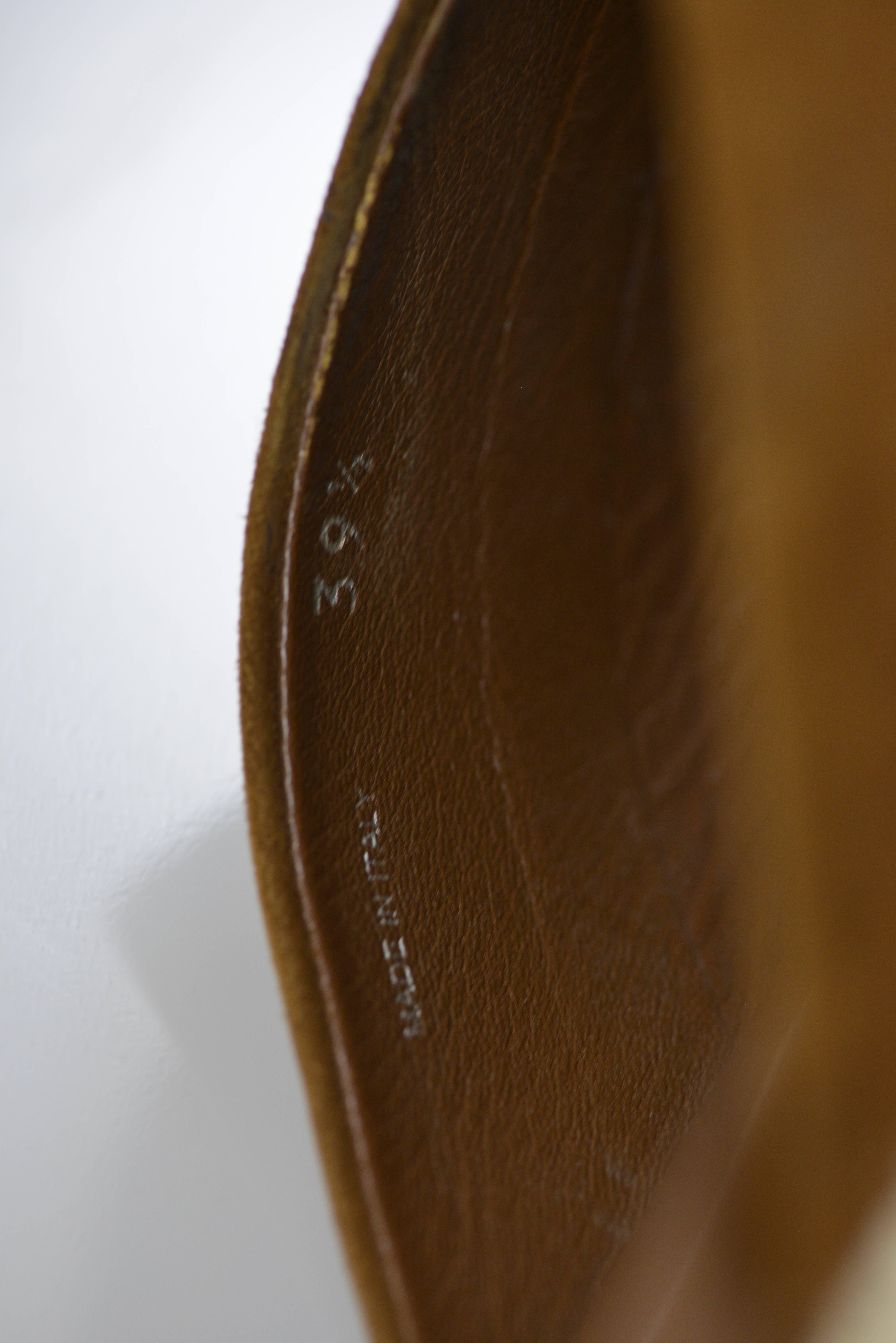 MIU MIU PRADA Brown Suede Leather Espadrille Platform Sandals Mules 2