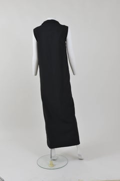 GEORGE PANTSULAIA Black Sequins Embroidery Long Vest Overcoat