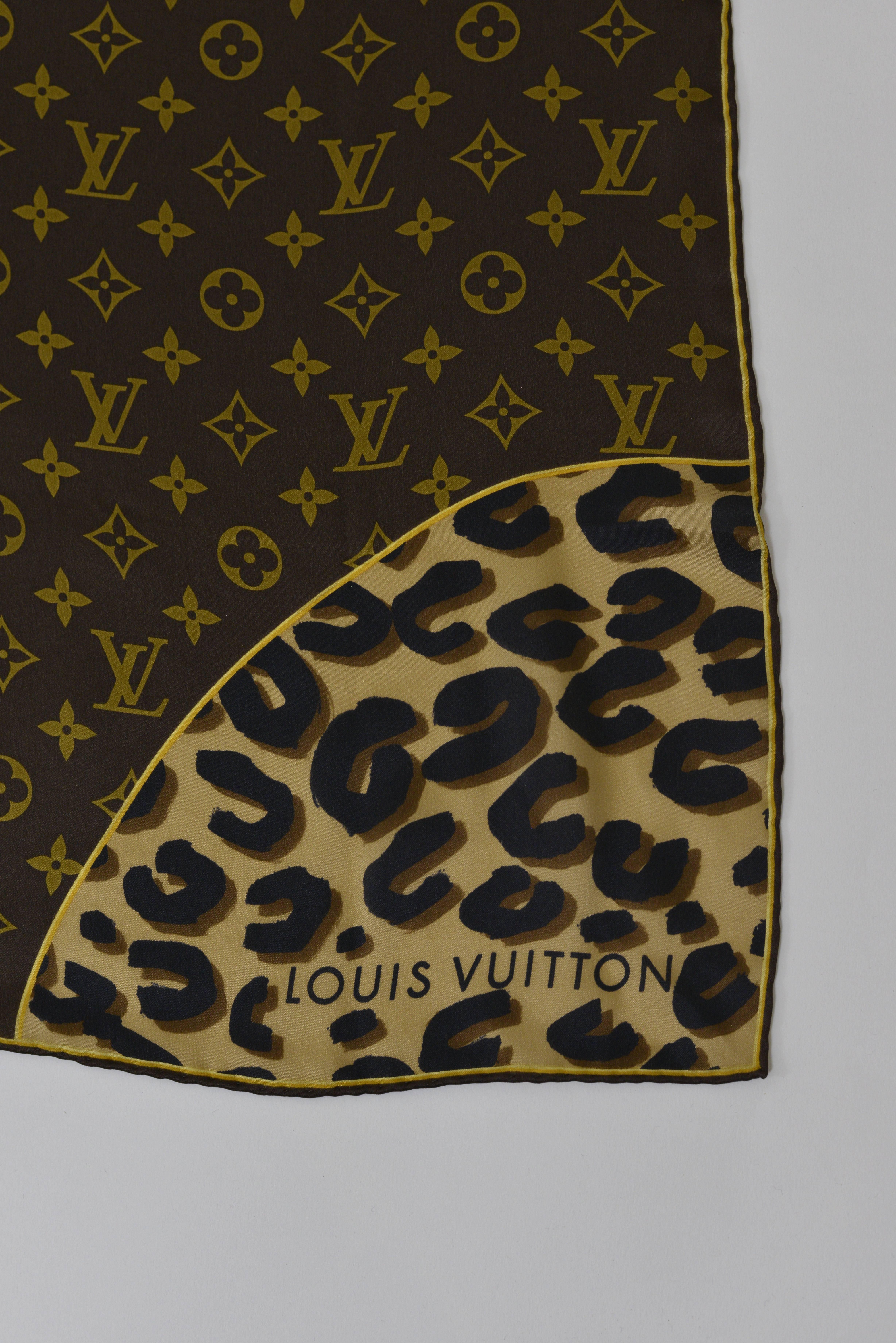 LOUIS VUITTON Silk Monogram Scarf In Excellent Condition In Milan, Italy