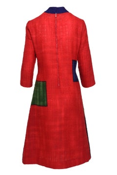 1960s ROBERTA DI CAMERINO Geometric Print Day Mod Dress