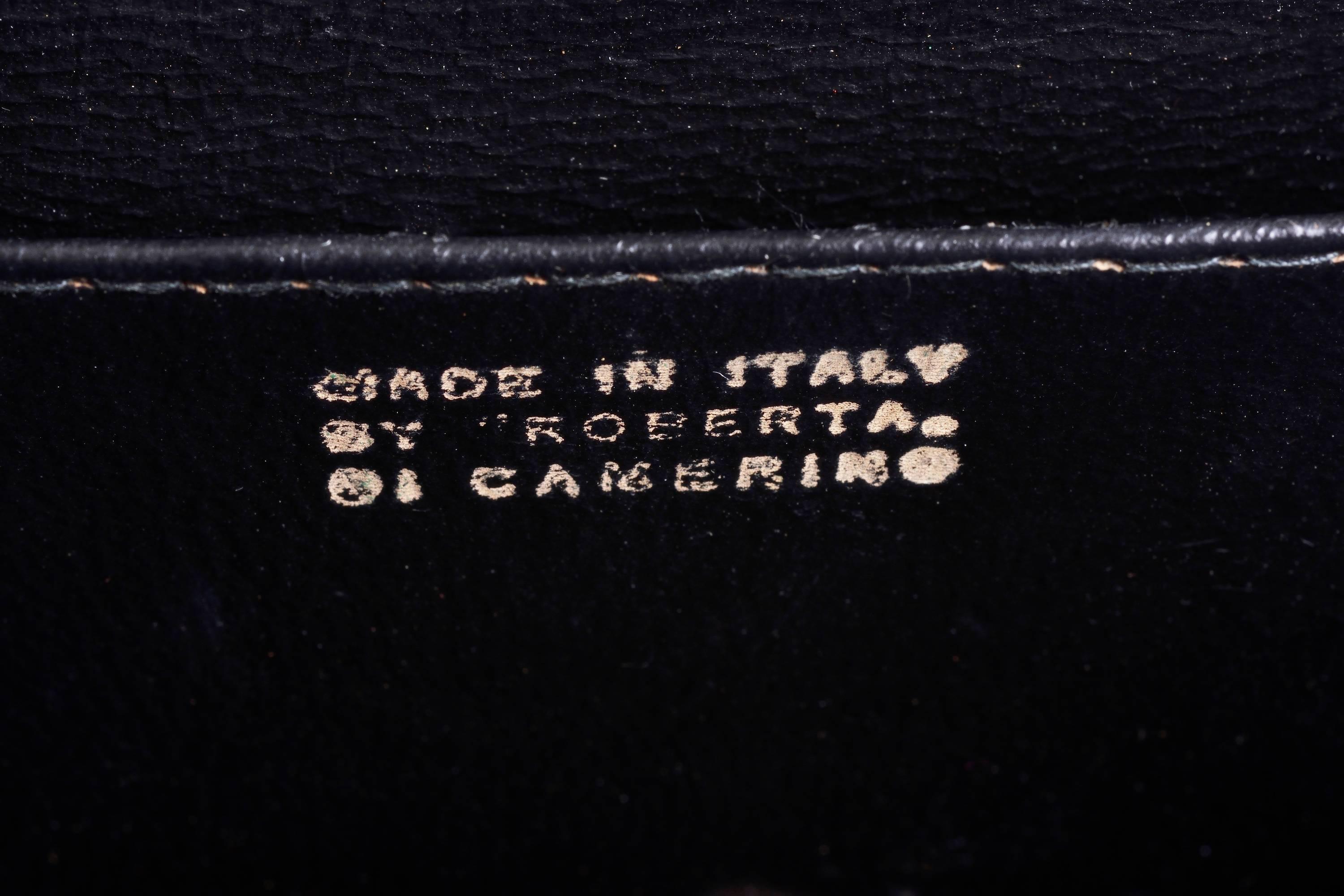 1950 1960s ROBERTA DI CAMERINO Velvet and Leather HandBag  In Good Condition In Milan, Italy