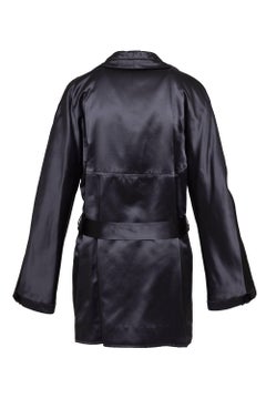 1980s VALENTINO BOUTIQUE Gray Satin Coat Jacket