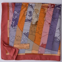 HERMES "Le Monde est Vaste" Silk Scarf