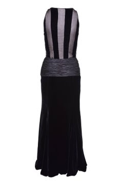 1980s VALENTINO BOUTIQUE Silk Velvet And Organdy Evening Dress