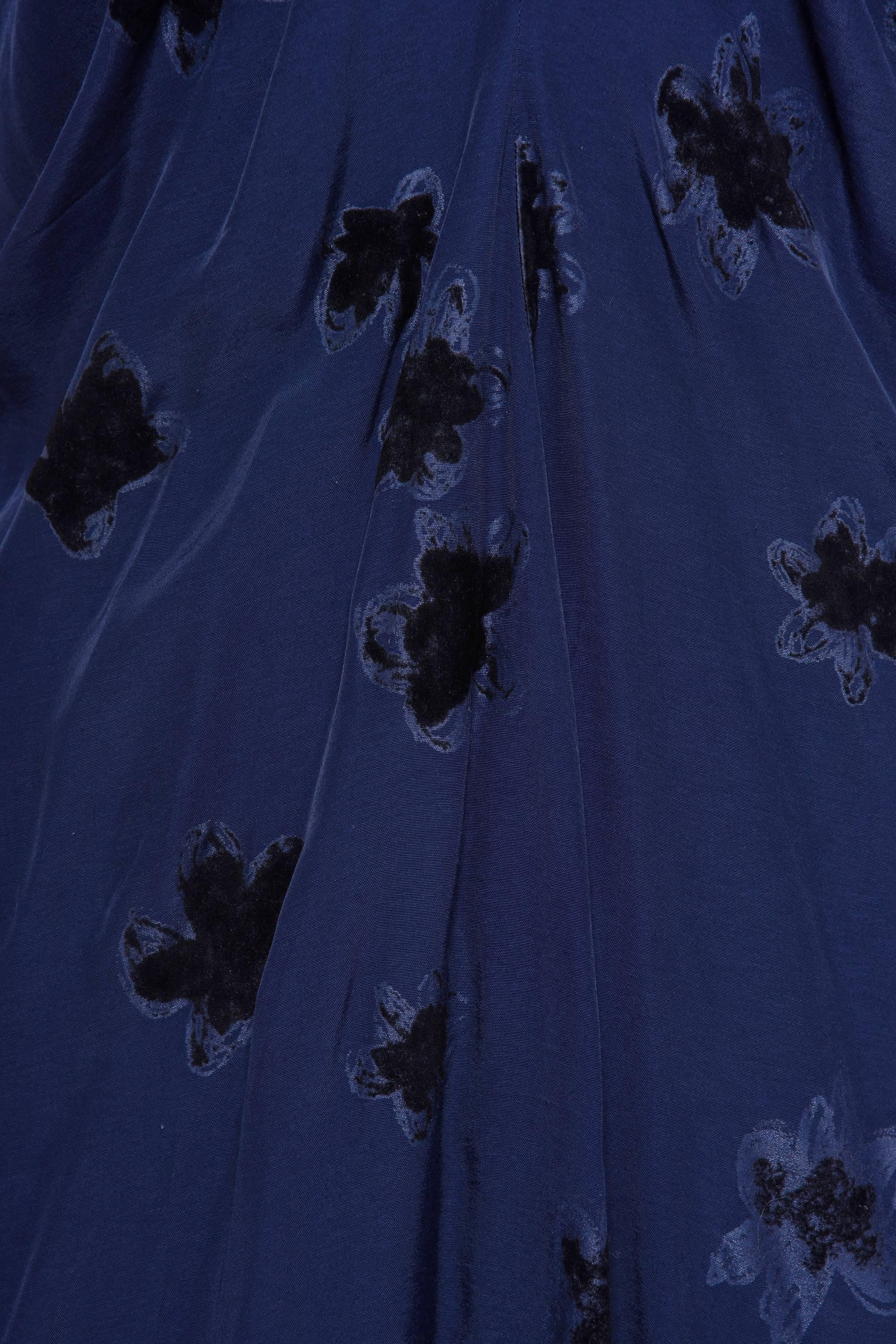 Black COMME DE GARCONS Blue Flower Dress  For Sale