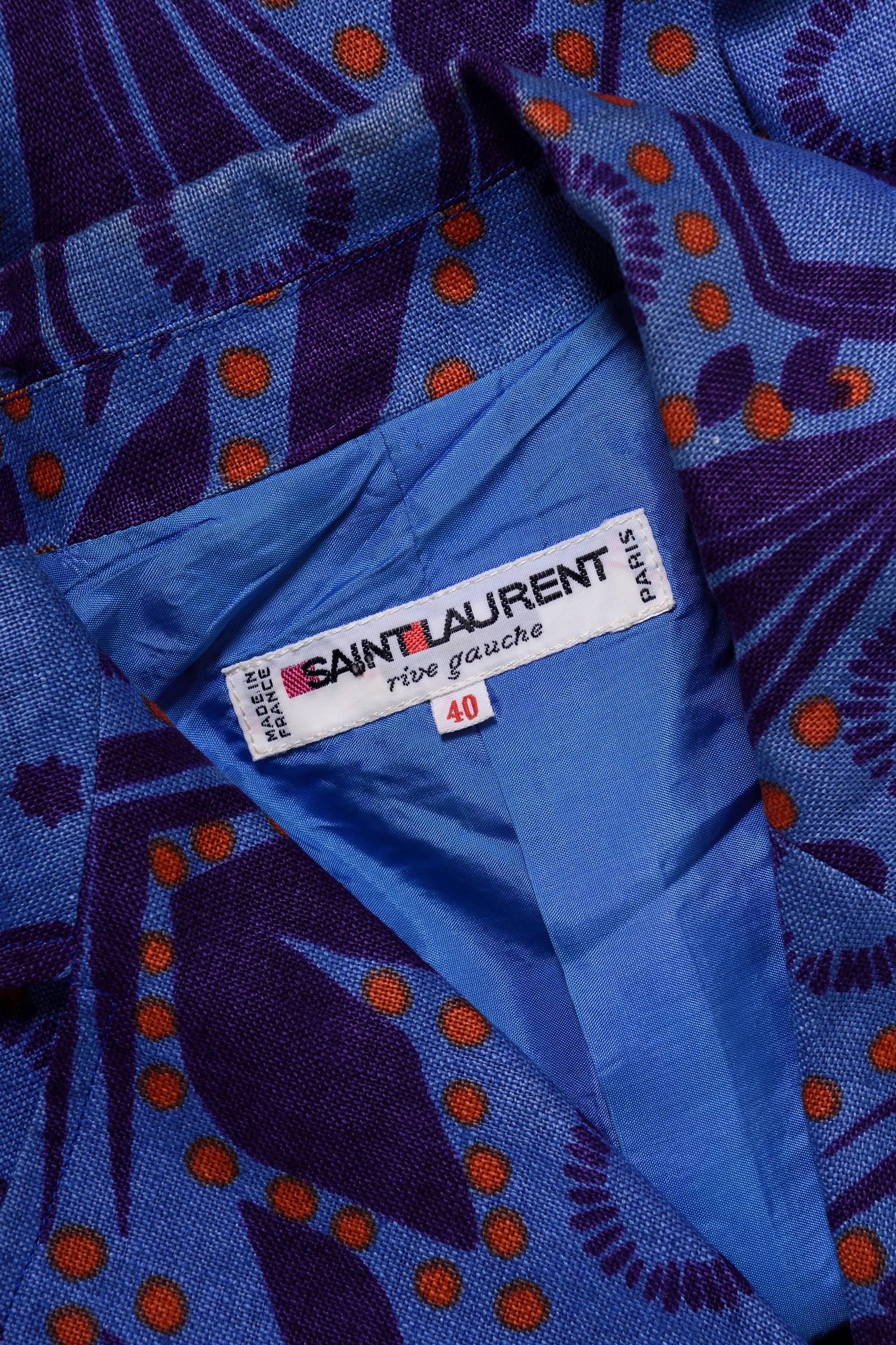1980s YVES SAINT LAURENT RIVE GAUCHE Abstract Print Bolero In Good Condition In Milan, Italy