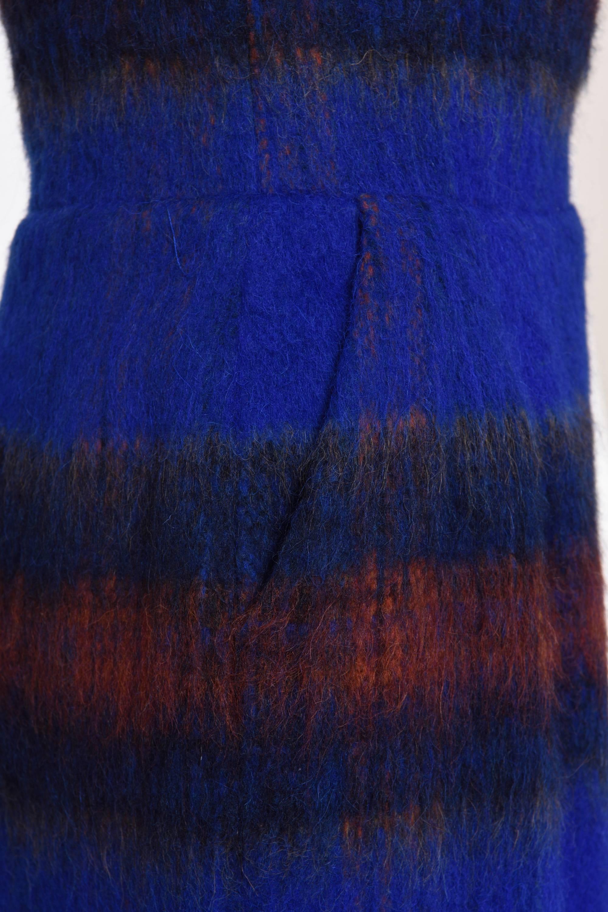 Black STELLA JEAN ITALY Mohair-Wool-Alpaca Tartan Pencil Skirt