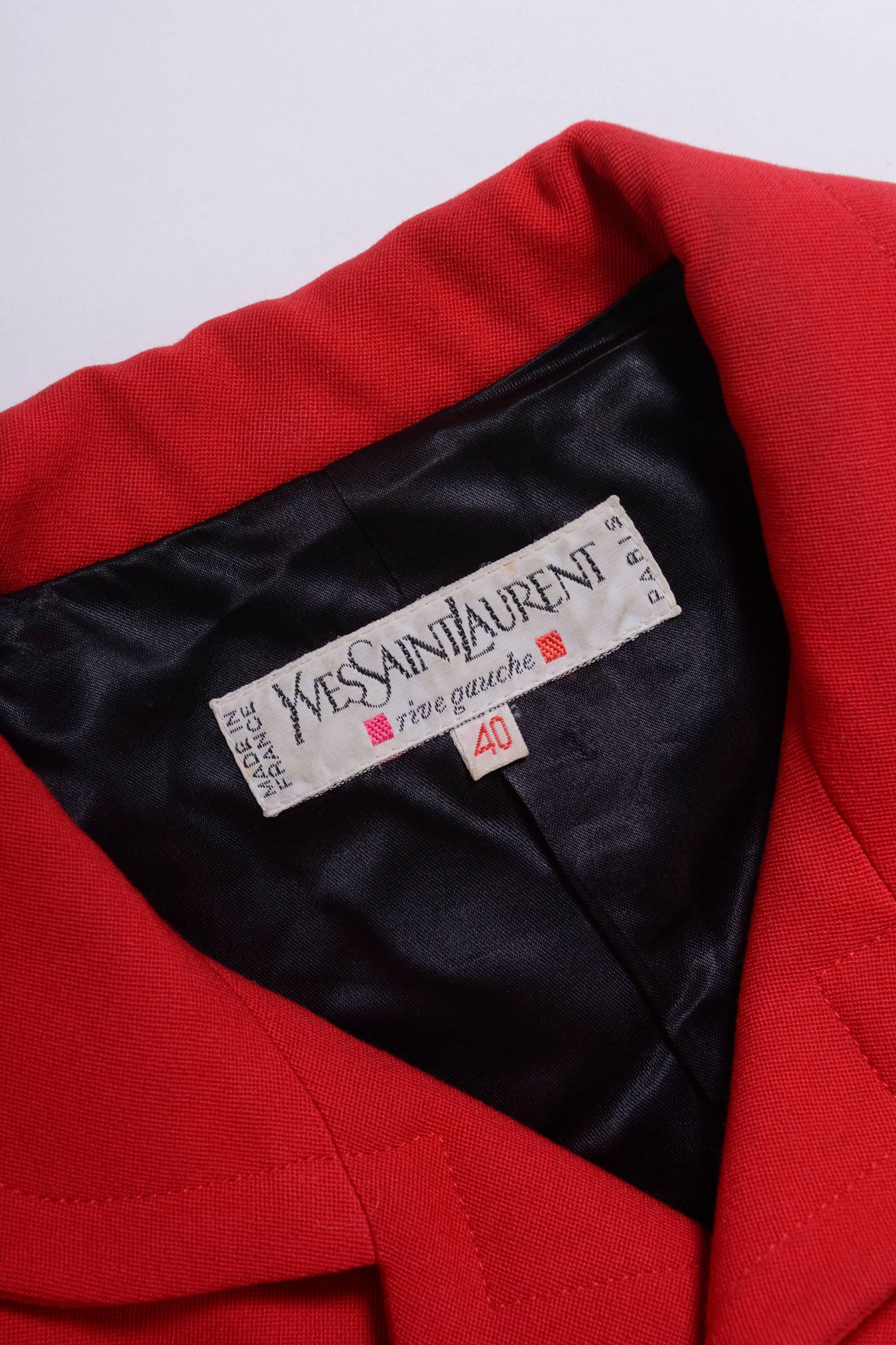 1990s Yves Saint Laurent Red Bolero Jacket  1