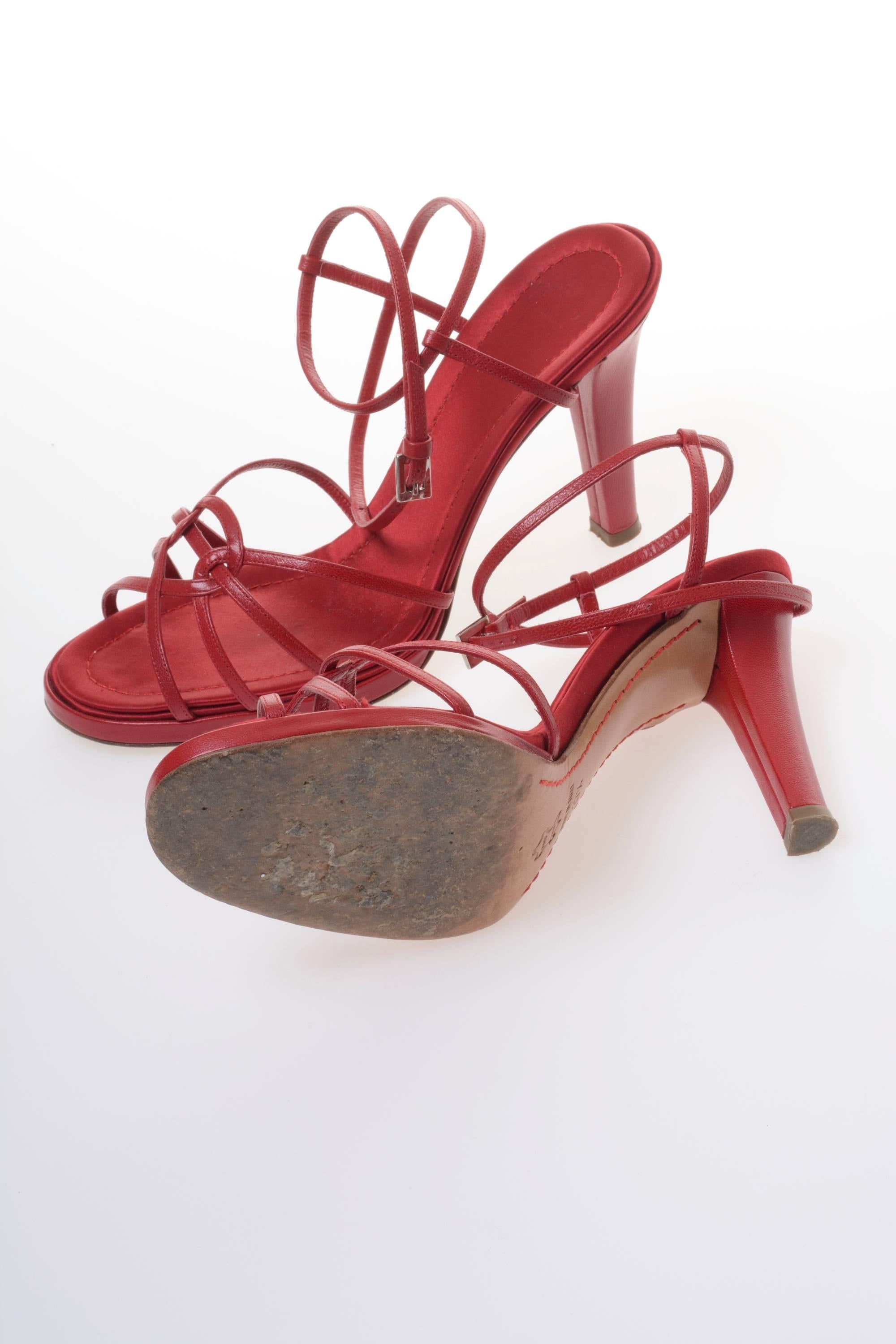 Women's Valentino Garavani Red Leather High Heeled Sandals