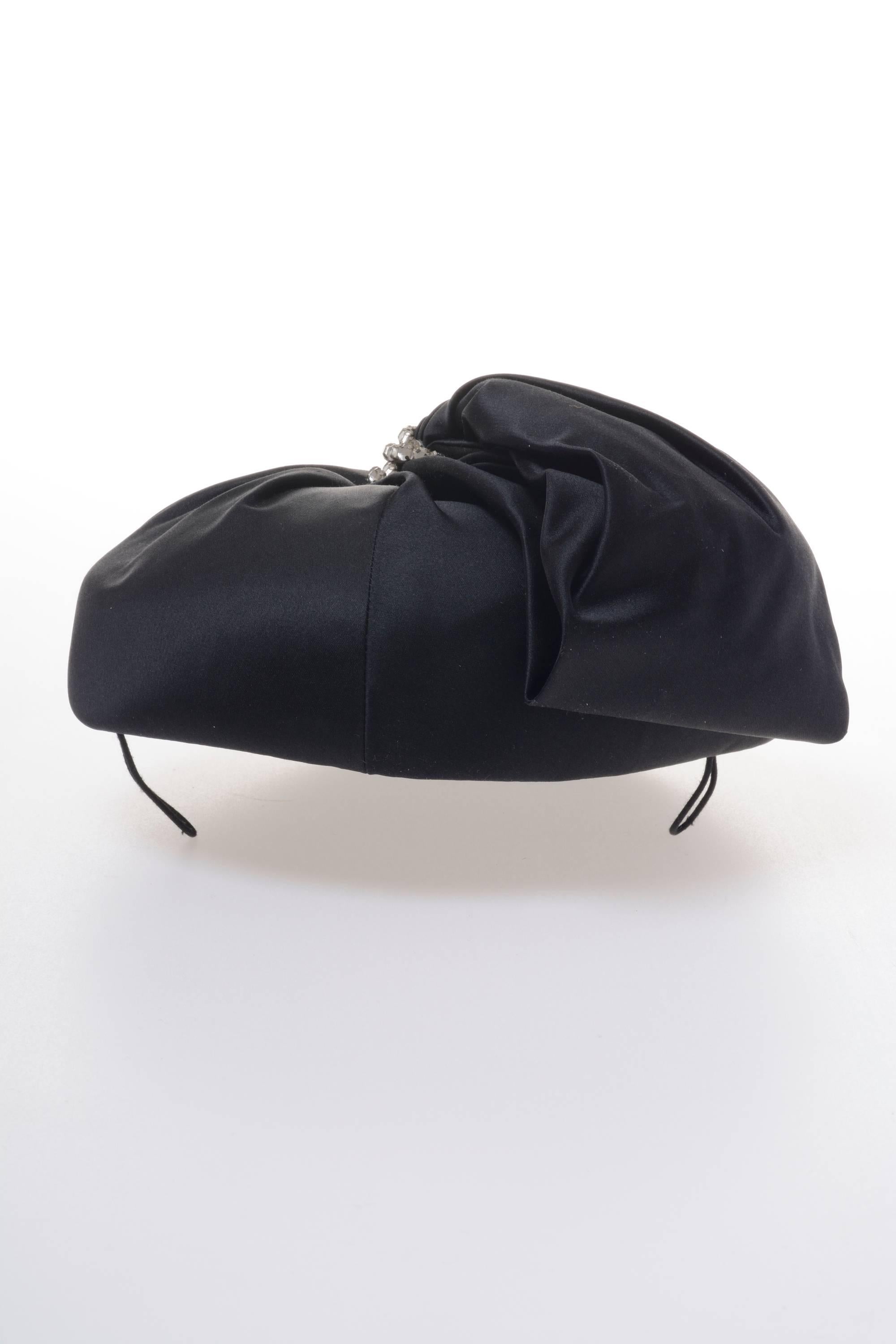 Women's 1960s GALLIA PETER Black Pillbox Fascinator Hat For Sale