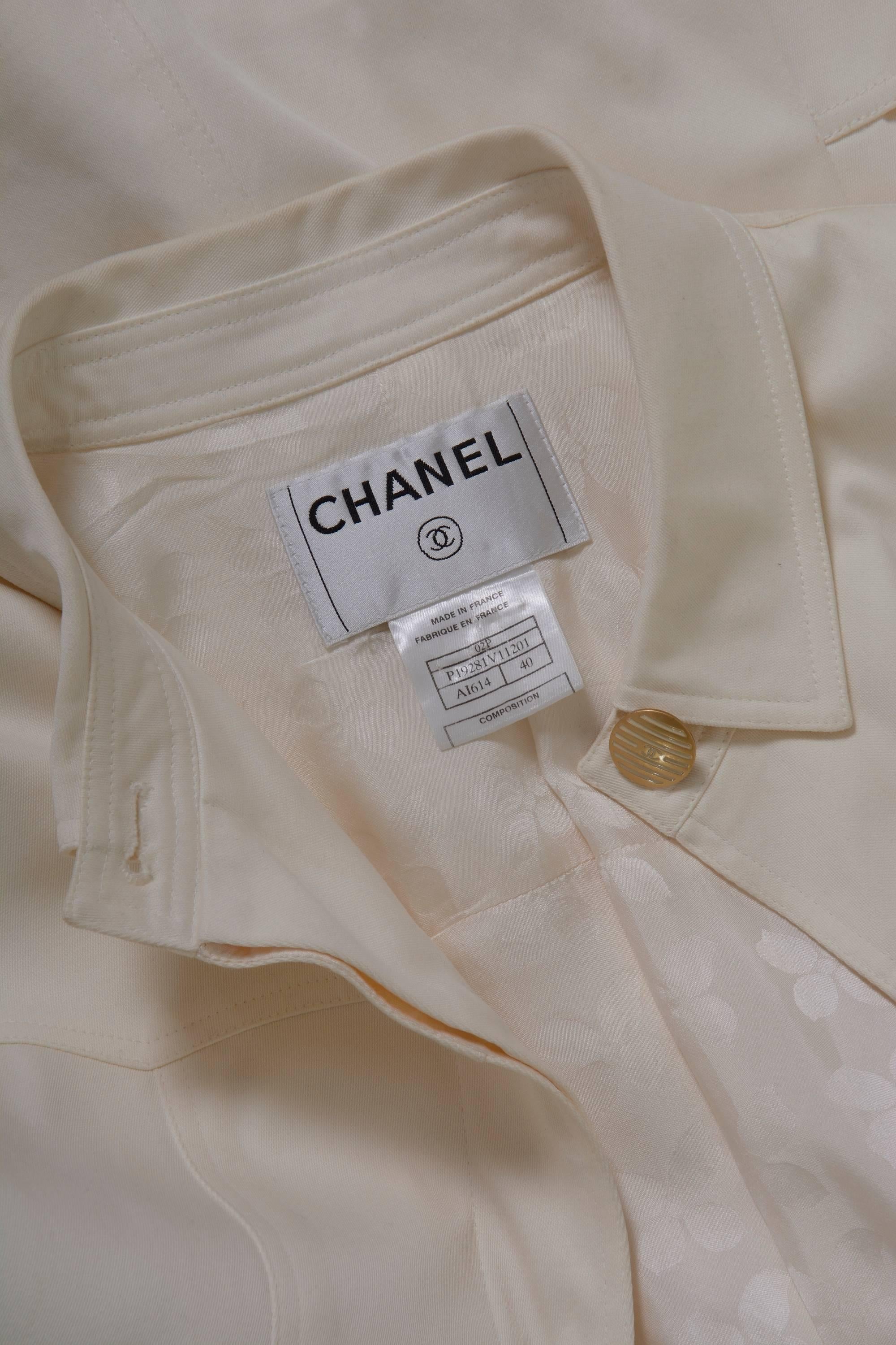 Women's Chanel Cream Trench Coat With Fly Front 