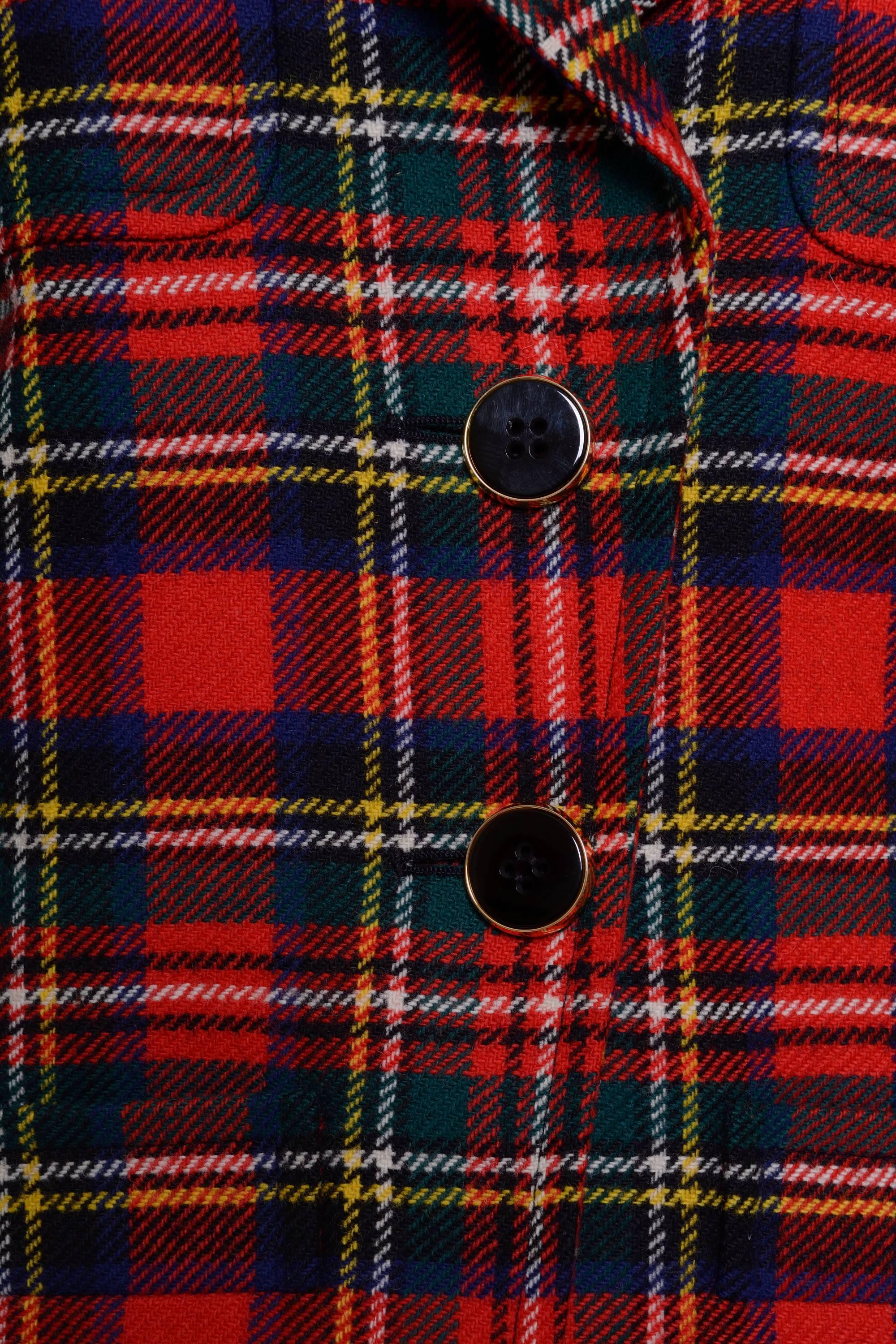 1980s YVES SAINT LAURENT Rive Gauche Tartan Suit Skirt In Excellent Condition For Sale In Milan, Italy
