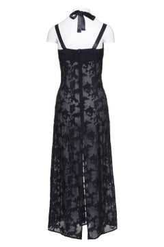 John Richmond Black Sheer Dress with organic pattern