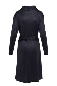 Hermes Black Jersey Dress With Chain Belt